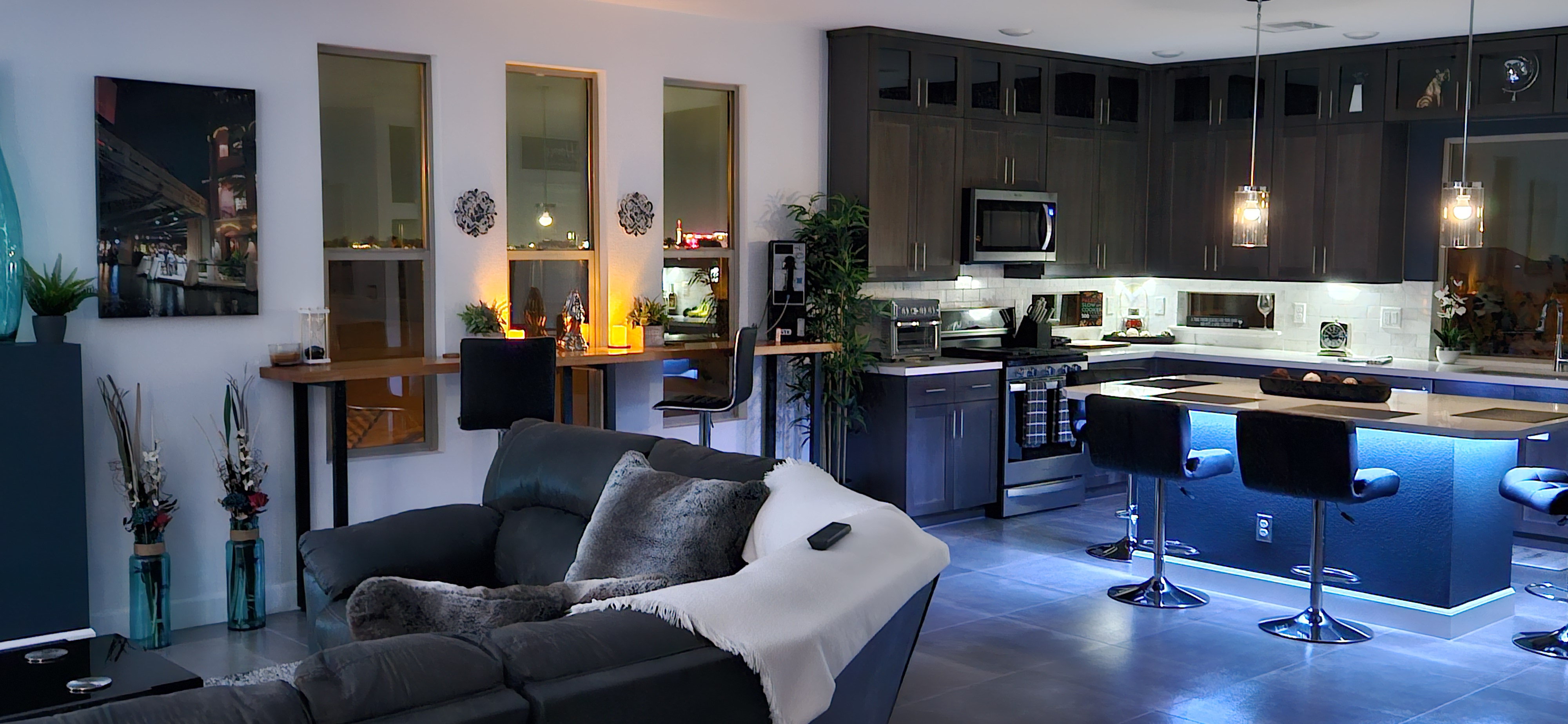 The great room — the artist's open studio and living space